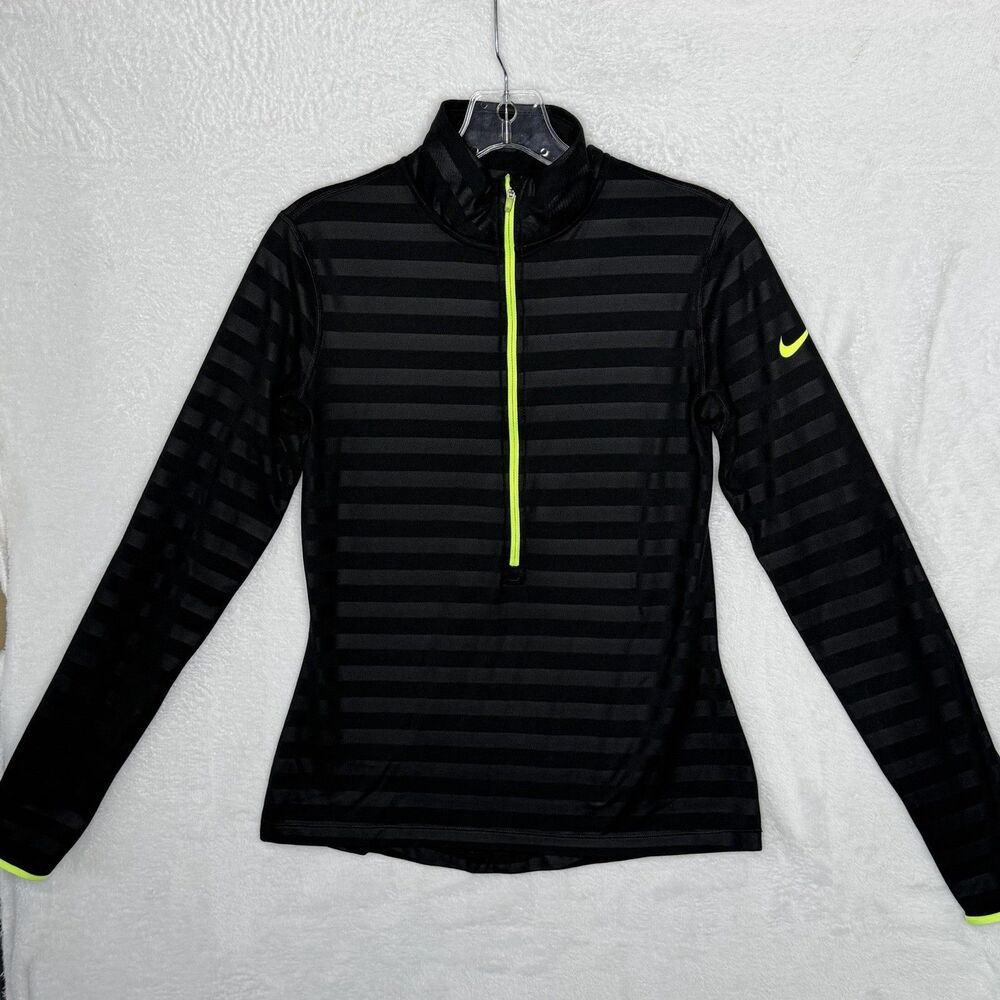 Nike Pro Hyperwarm Embossed Dri-Fit Pullover Athletic 1/4 zip Top Women's M